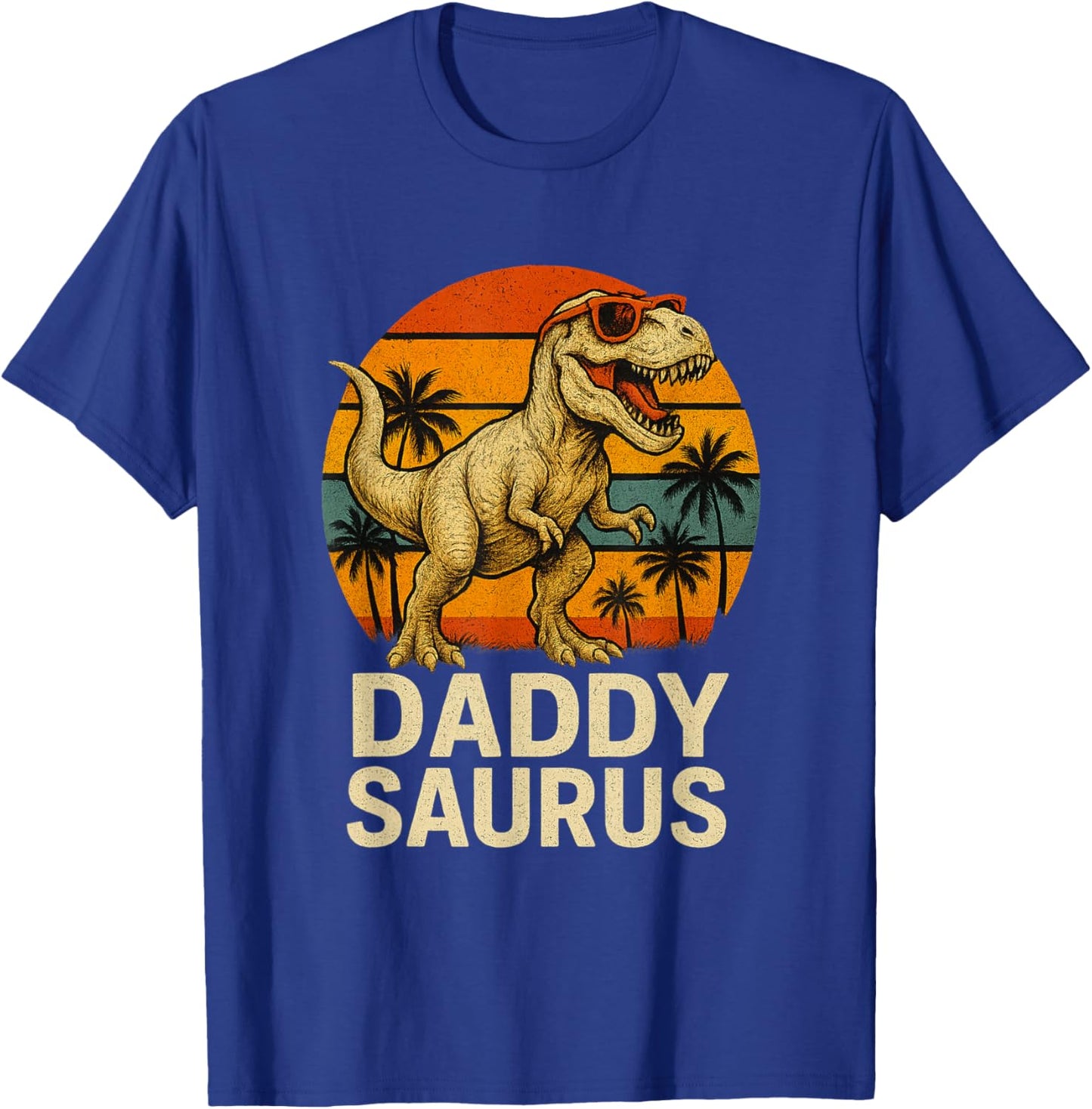 Daddysaurus T-rex Dinosaur Daddy Saurus Family Matching T-Shirt - T-Shirt | Royal