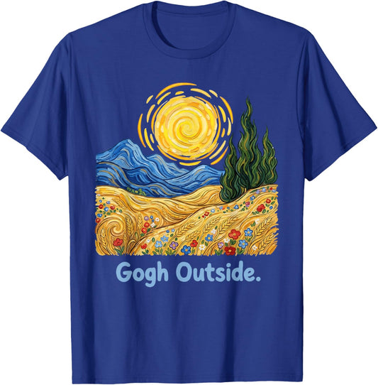 Gogh Outside Starry Night Nature Lover Inspirational Artist T-Shirt - T-Shirt | Royal