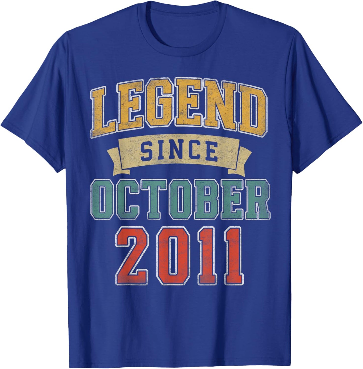 Legend October 2011 14th Birthday Boy Girl 14 Year Old T-Shirt - T-Shirt | Royal