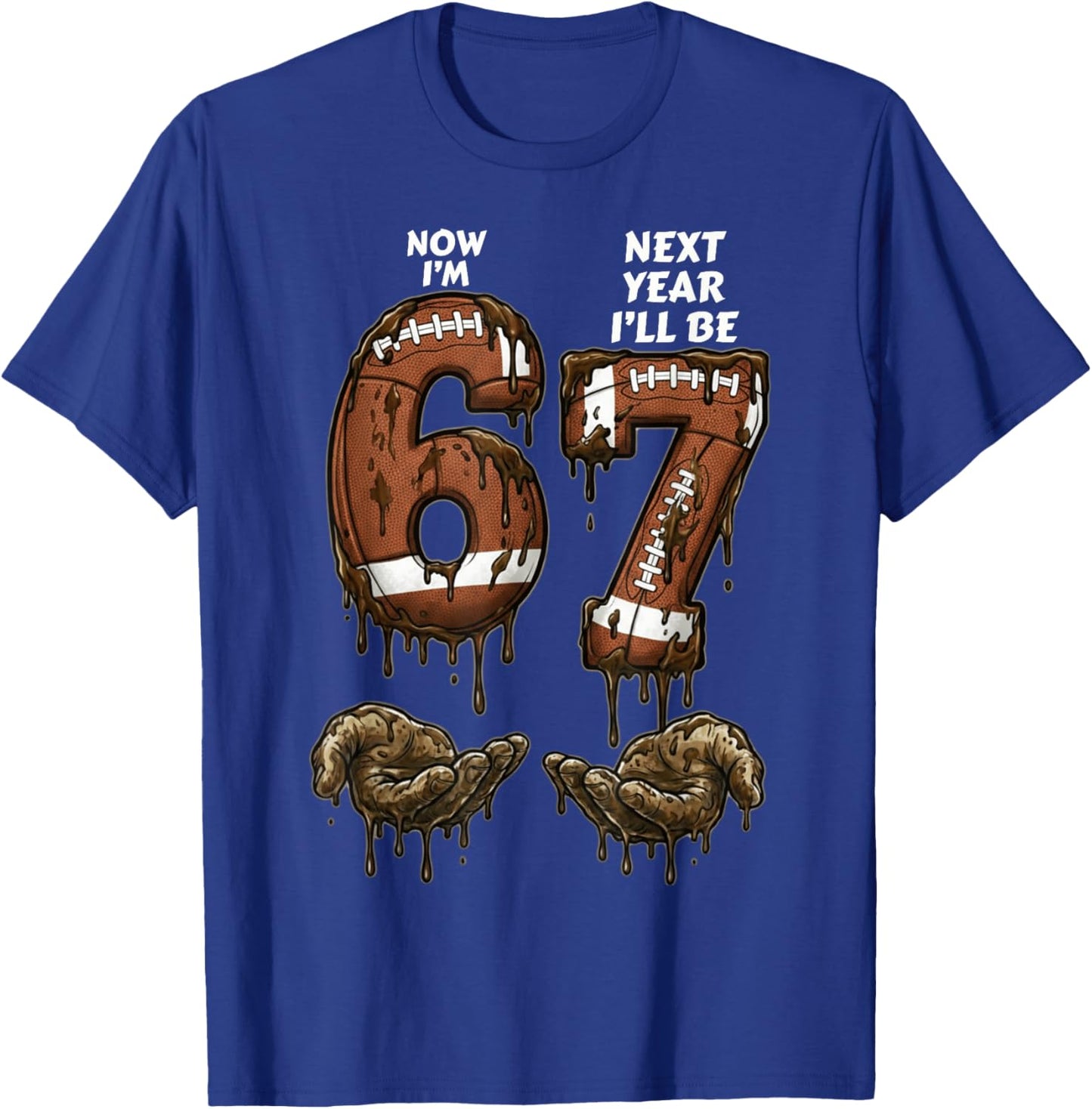 6th Birthday Boys Girls 6 7 Now I'm 6 Next Year I'll be 7 T-Shirt - T-Shirt | Royal
