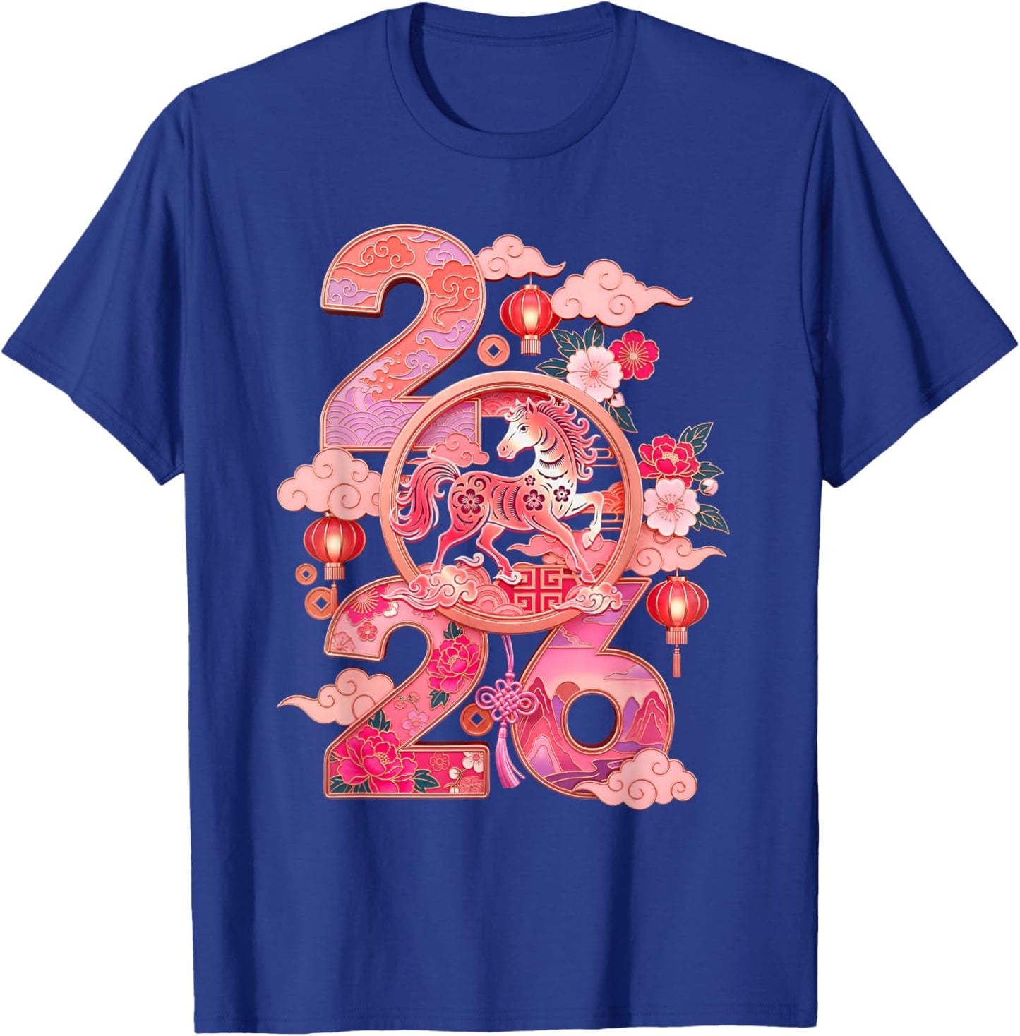 Year of The Horse 2026 Lunar Chinese New Year Zodiac Art T-Shirt - T-Shirt | Royal