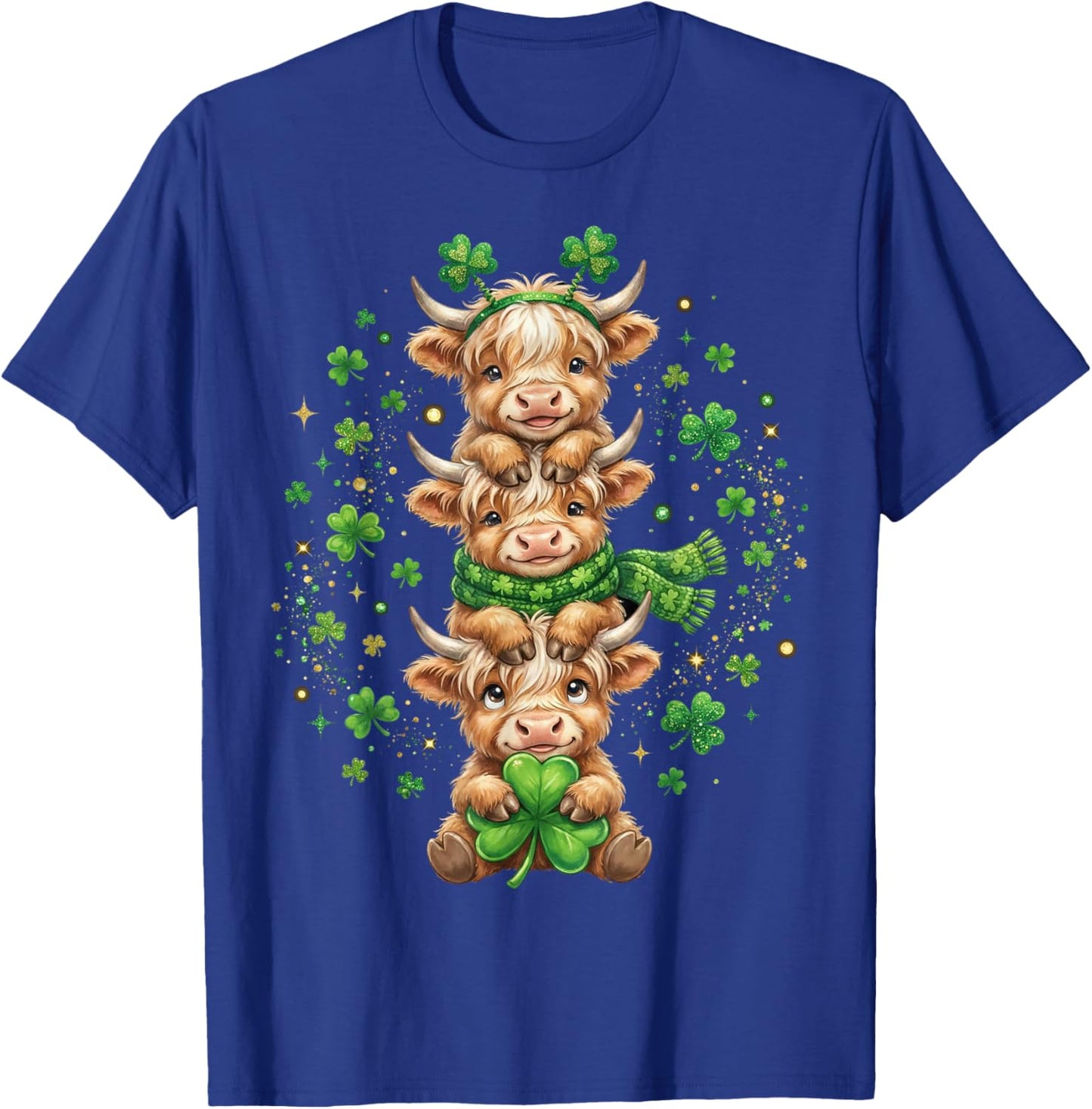 Farm Cow St Patricks Day Women Shamrock Saint Pattys T-Shirt - T-Shirt | Royal