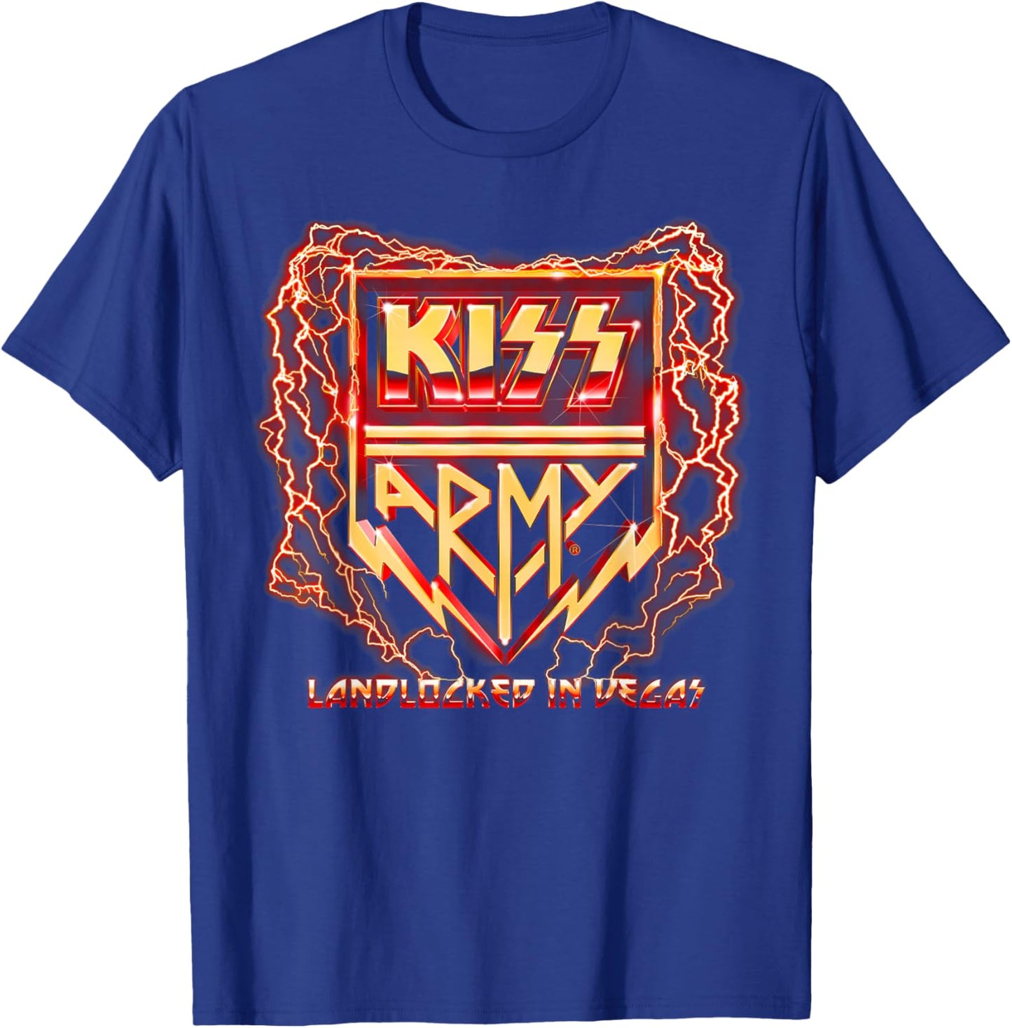 Official Exclusive KISS Army Landlocked Lightning T-Shirt - T-Shirt | Royal