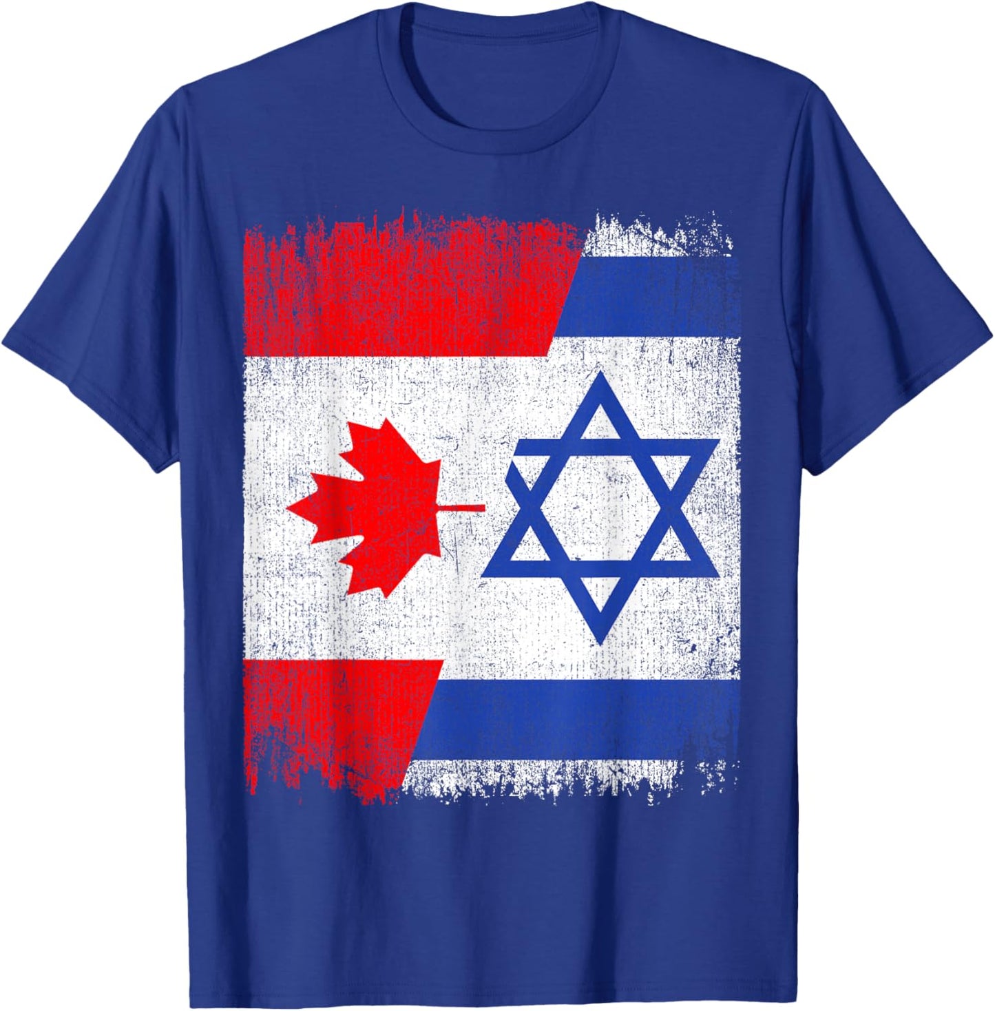 Half Canada Israel Flag Canadian Israelis Pride Roots T-Shirt - T-Shirt | Royal