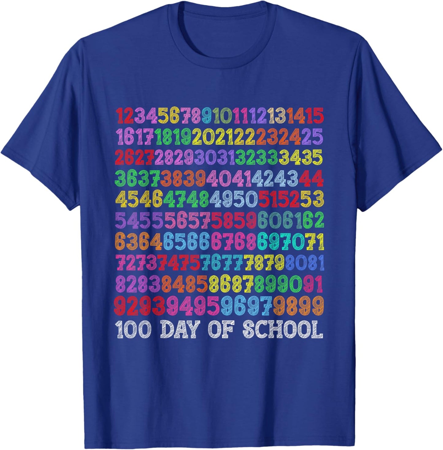 100th Day of School Teacher Kids 100 Days Math Numbers T-Shirt - T-Shirt | Royal