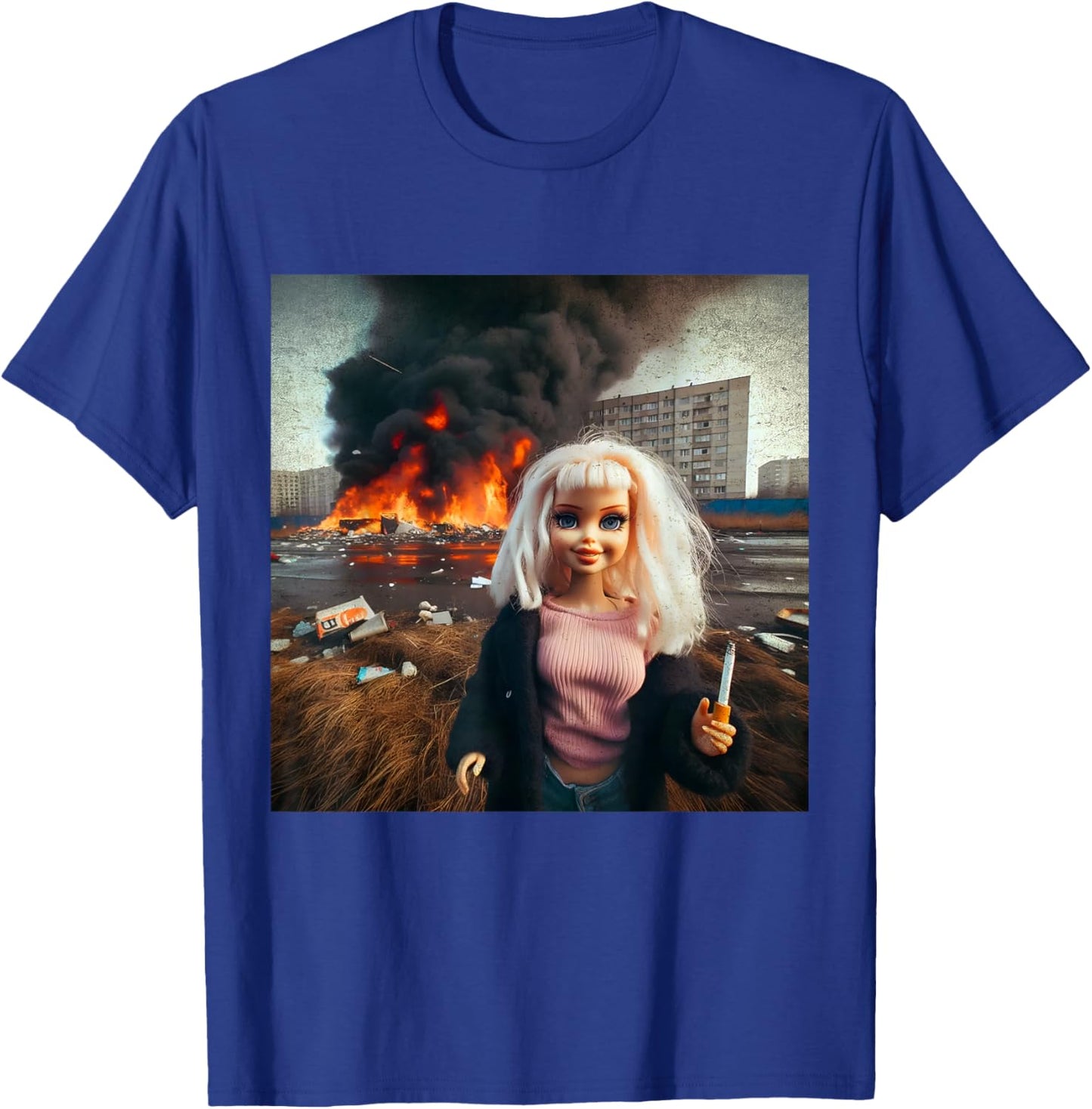 Messy Doll Dark Surreal Art Gritty Aesthetic T-Shirt - T-Shirt | Royal