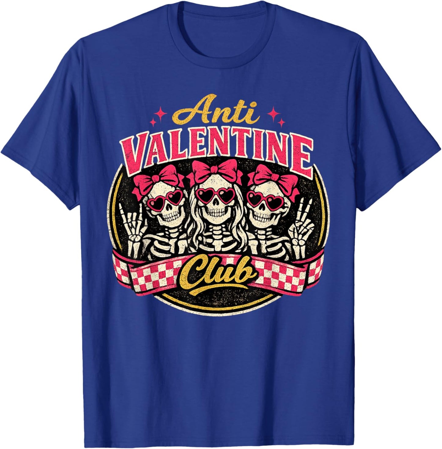 Funny Valentine's Day Friends Group Anti Valentine Club T-Shirt - T-Shirt | Royal