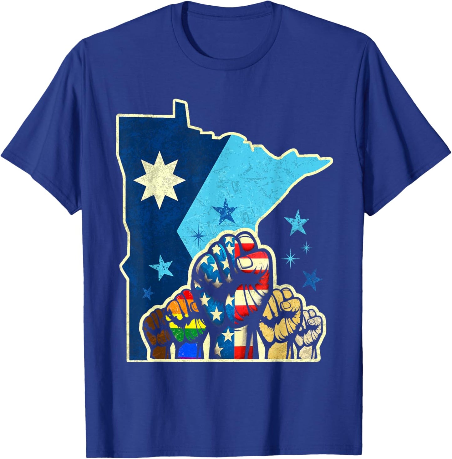Resist Minnesota Rebel New State Flag Men Women T-Shirt - T-Shirt | Royal