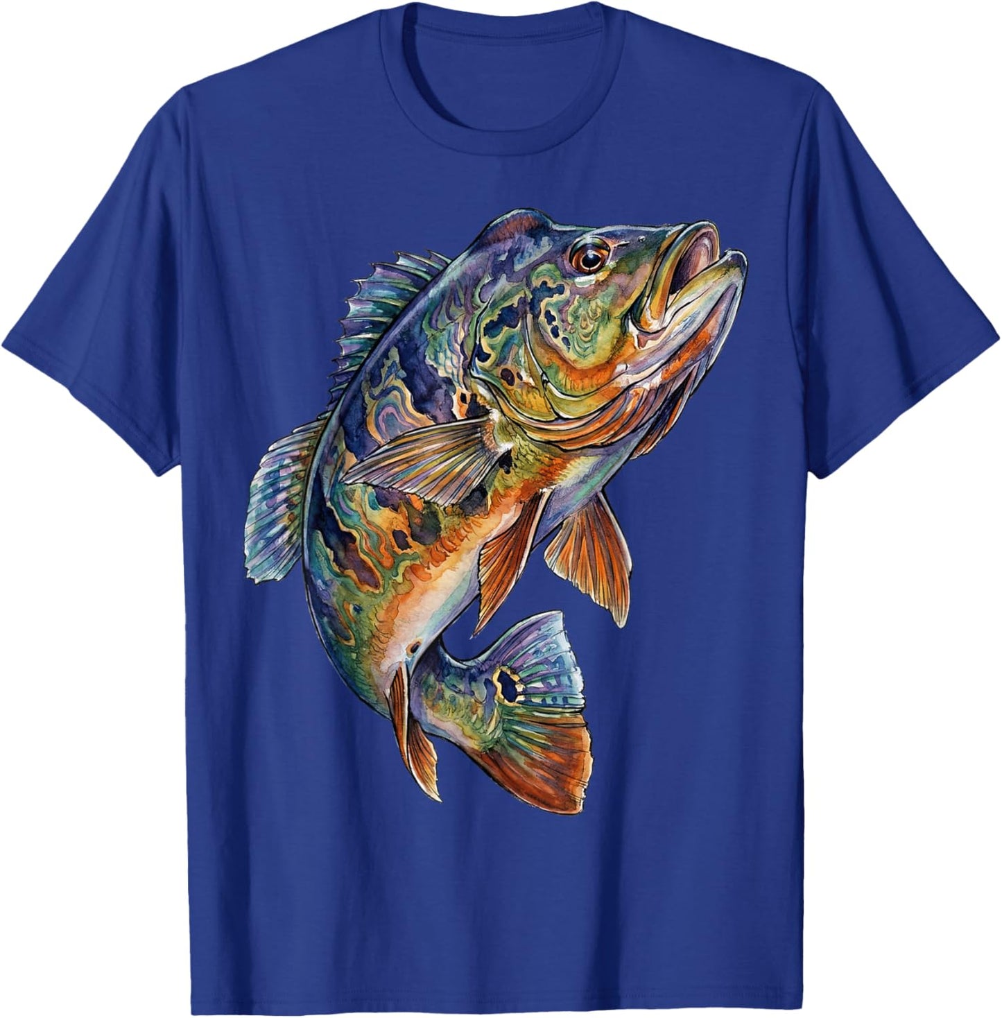 Peacock Bass Fish Abstract Freshwater Aquatic Art T-Shirt - T-Shirt | Royal