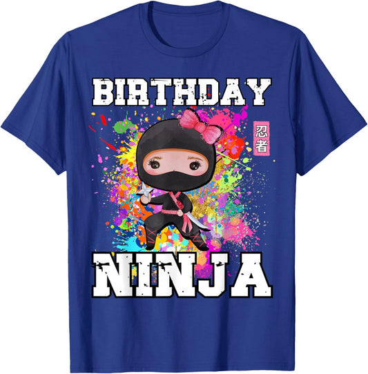 Birthday Ninja for Girl T-Shirt - T-Shirt | Royal