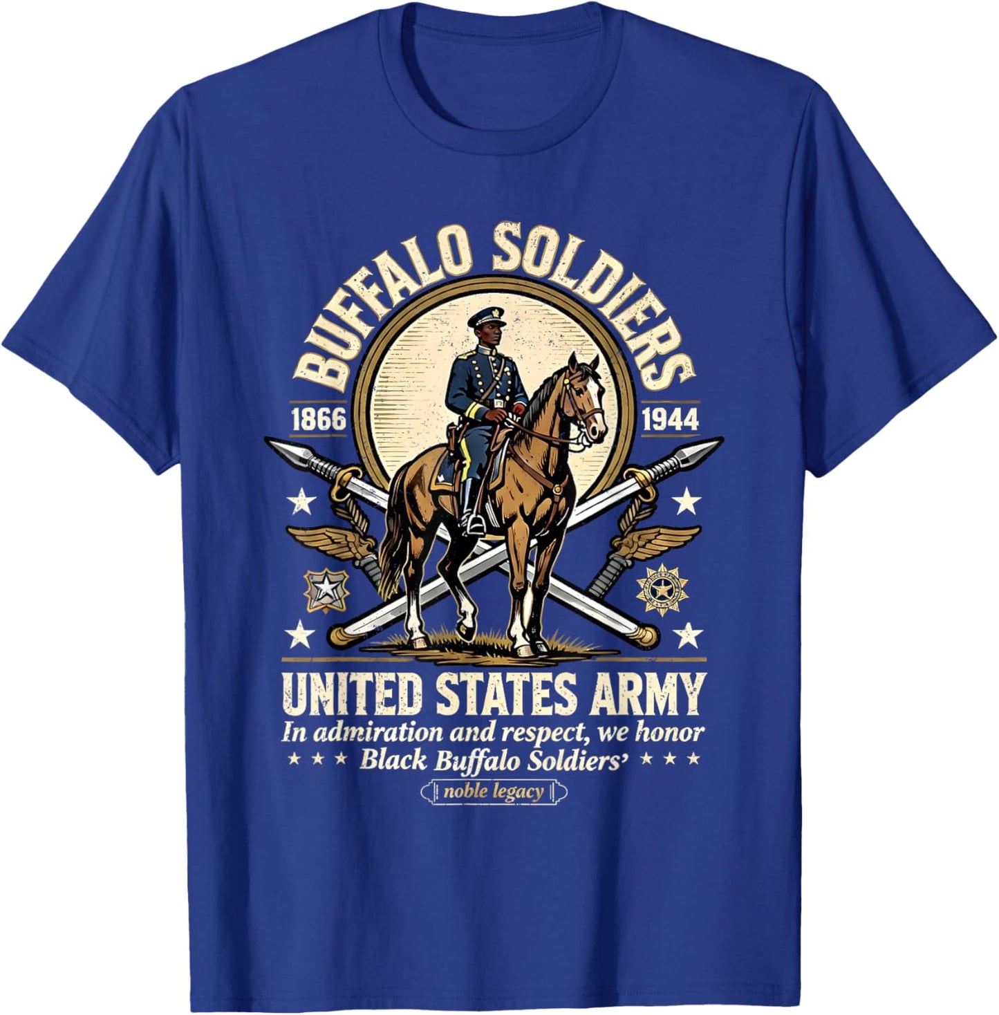 Buffalo Soldiers Black History United States Army Honor T-Shirt - T-Shirt | Royal
