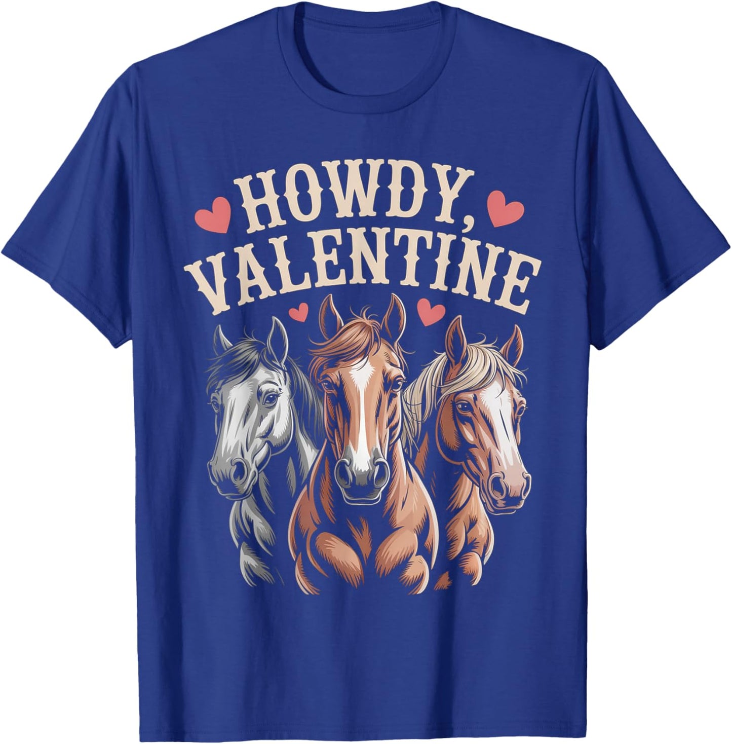 Howdy Valentine Cute Horses Valentines´s Day T-Shirt - T-Shirt | Royal
