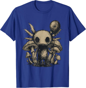 Axolotl Creepy Goblincore Mushroom Emo Goth T-Shirt - T-Shirt | Royal