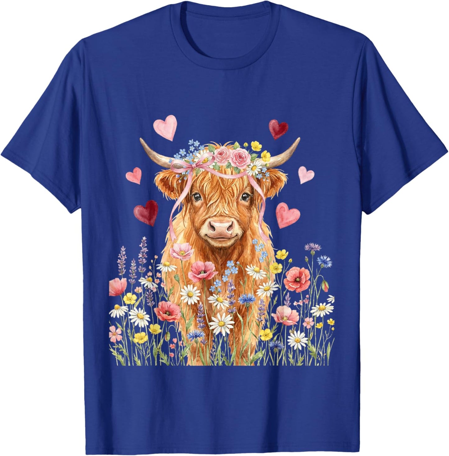 Cute Highland Cow Women Girls Kid Scottish Cow Highland Cow T-Shirt - T-Shirt | Royal