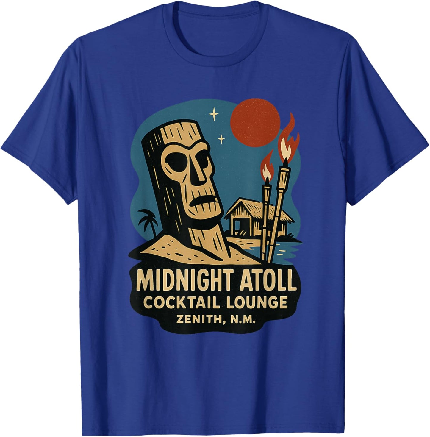 Midnight Atoll Cocktail Lounge - Tiki Bar T-Shirt - T-Shirt | Royal