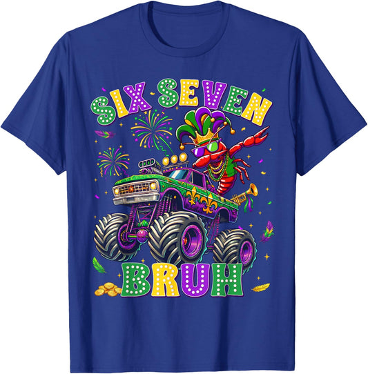 Mardi Gras Crawfish Monster Truck 67 Six Seven Boy Toddler T-Shirt - T-Shirt | Royal