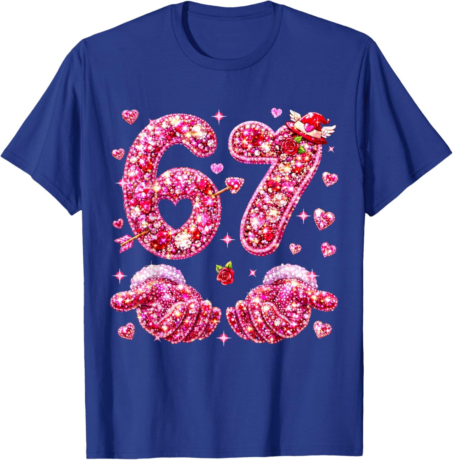 67 Valentine Six Seven Meme Hearts 6 7 Women Kid Valentines T-Shirt - T-Shirt | Royal