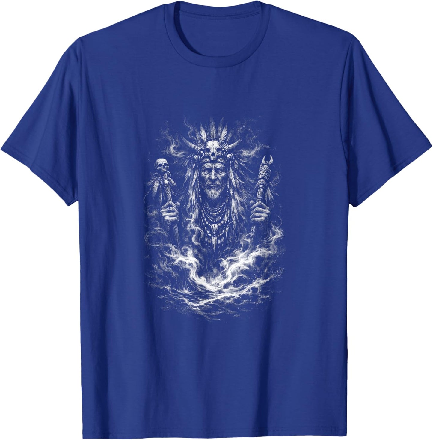 Dark Shaman Skull Sorcerer Tribal Spirit Ritual T-Shirt - T-Shirt | Royal