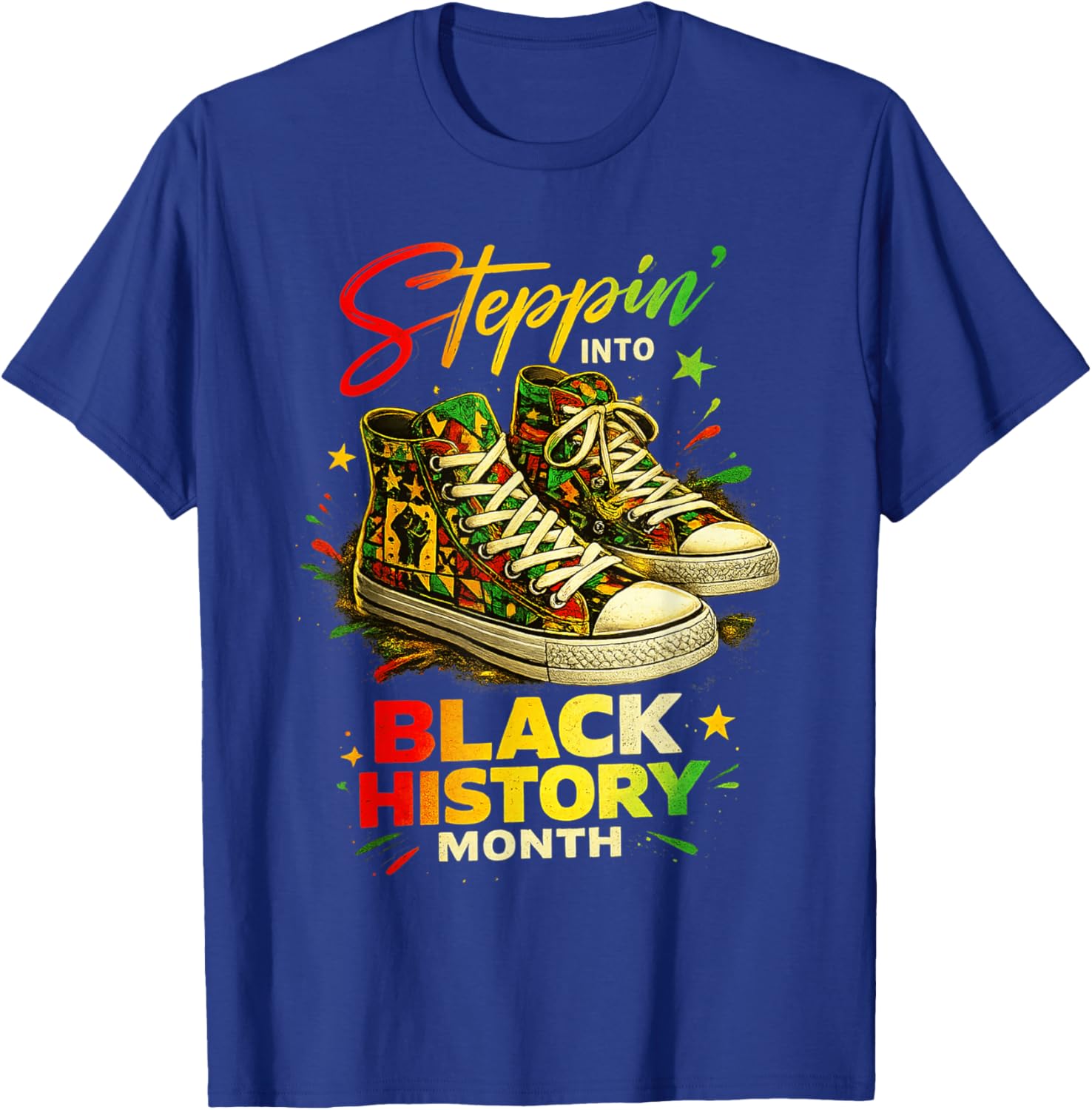 Stepping Into Black History Month Black Girls Sneakers Men T-Shirt - T-Shirt | Royal
