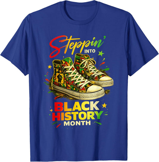 Stepping Into Black History Month Black Girls Sneakers Men T-Shirt - T-Shirt | Royal