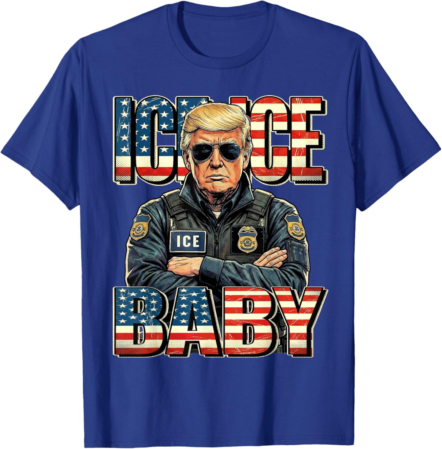 Ice Ice Baby Trump Funny Trump Meme 2026 Retro T-Shirt - T-Shirt | Royal