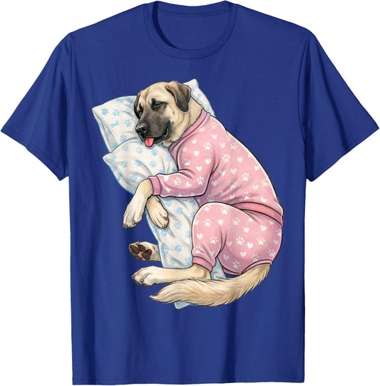 Cute Anatolian Shepherd Dog Sleeping in Pajamas Bedtime Art T-Shirt - T-Shirt | Royal