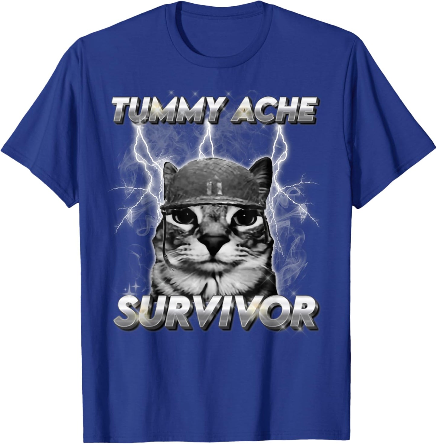 Funny Cat Meme I Survived Today's Tummy Ache T-Shirt - T-Shirt | Royal
