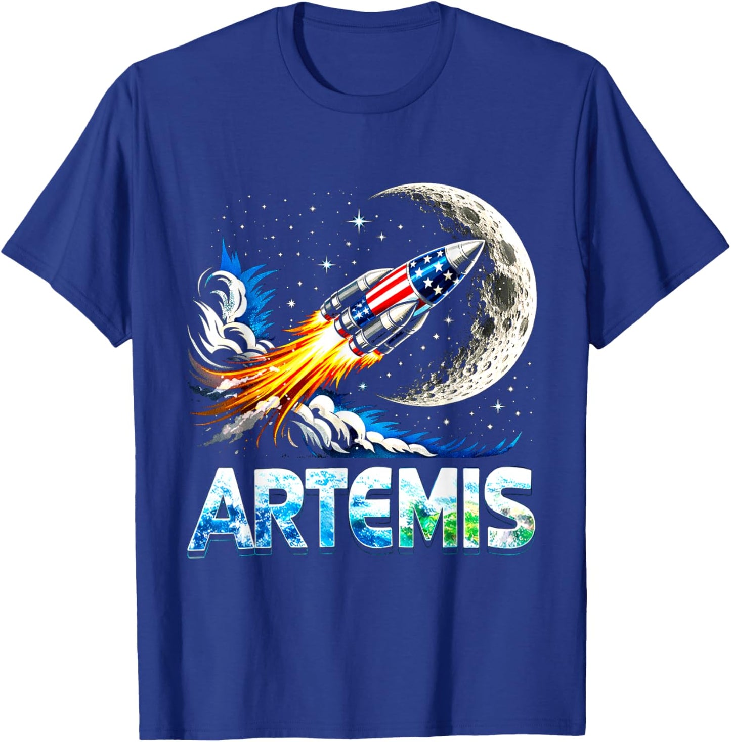Artemis II Space Rocket Launch Mission to The Moon Artemis 2 T-Shirt - T-Shirt | Royal