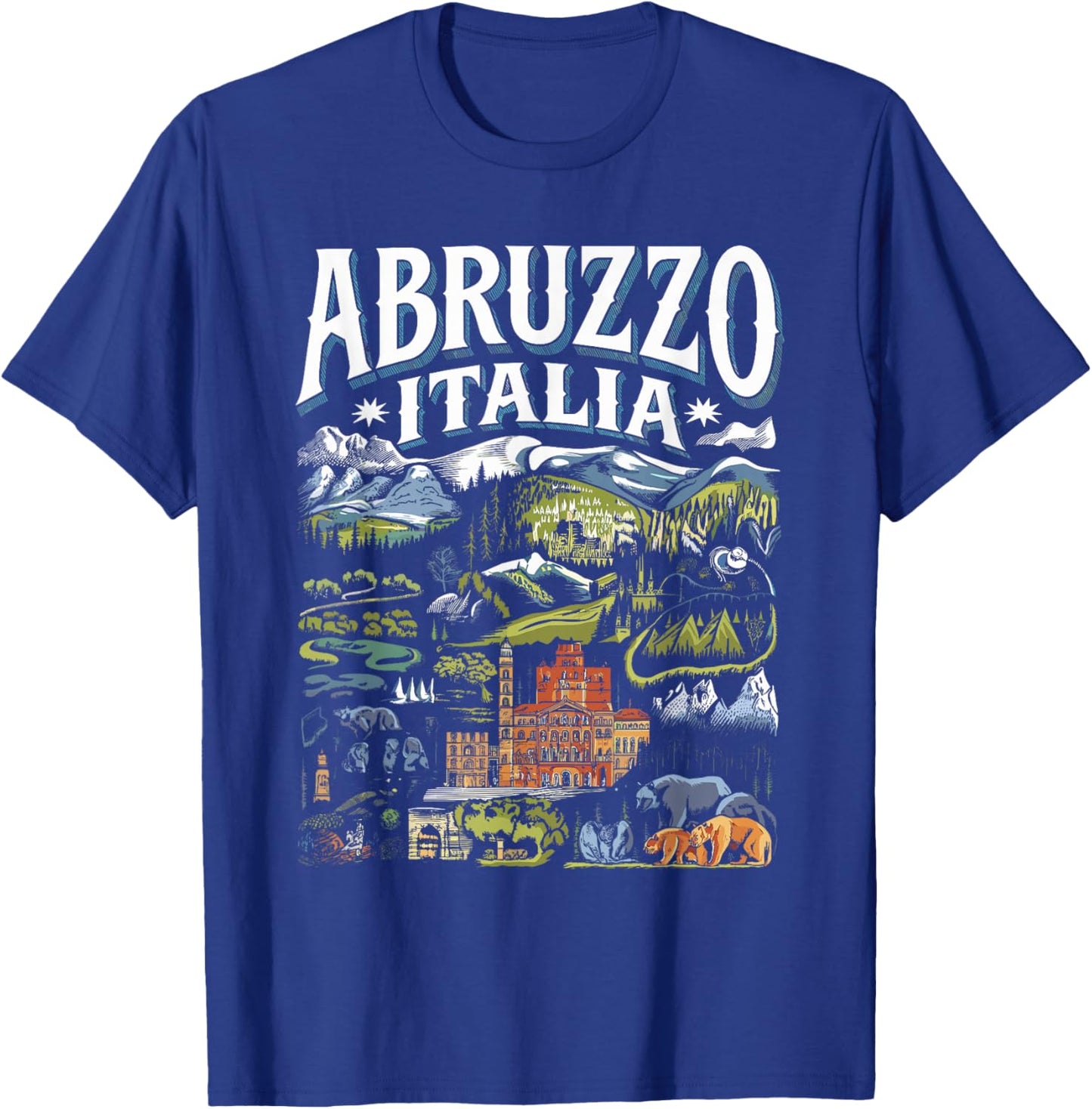 Abruzzo Italia Vintage Flag Design T-Shirt - T-Shirt | Royal