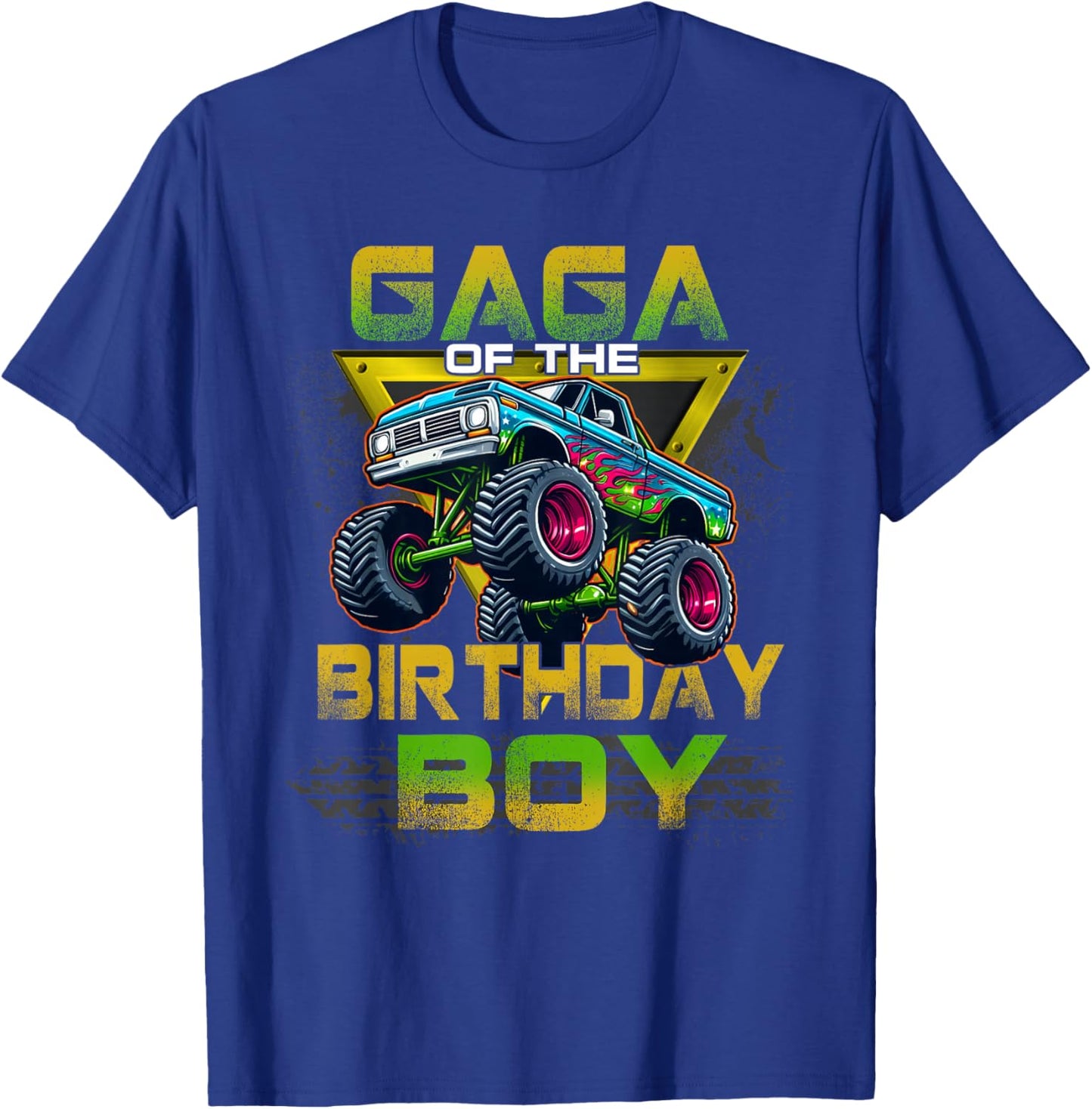 Gaga of The Birthday Boy Monster Truck Birthday Family T-Shirt - T-Shirt | Royal
