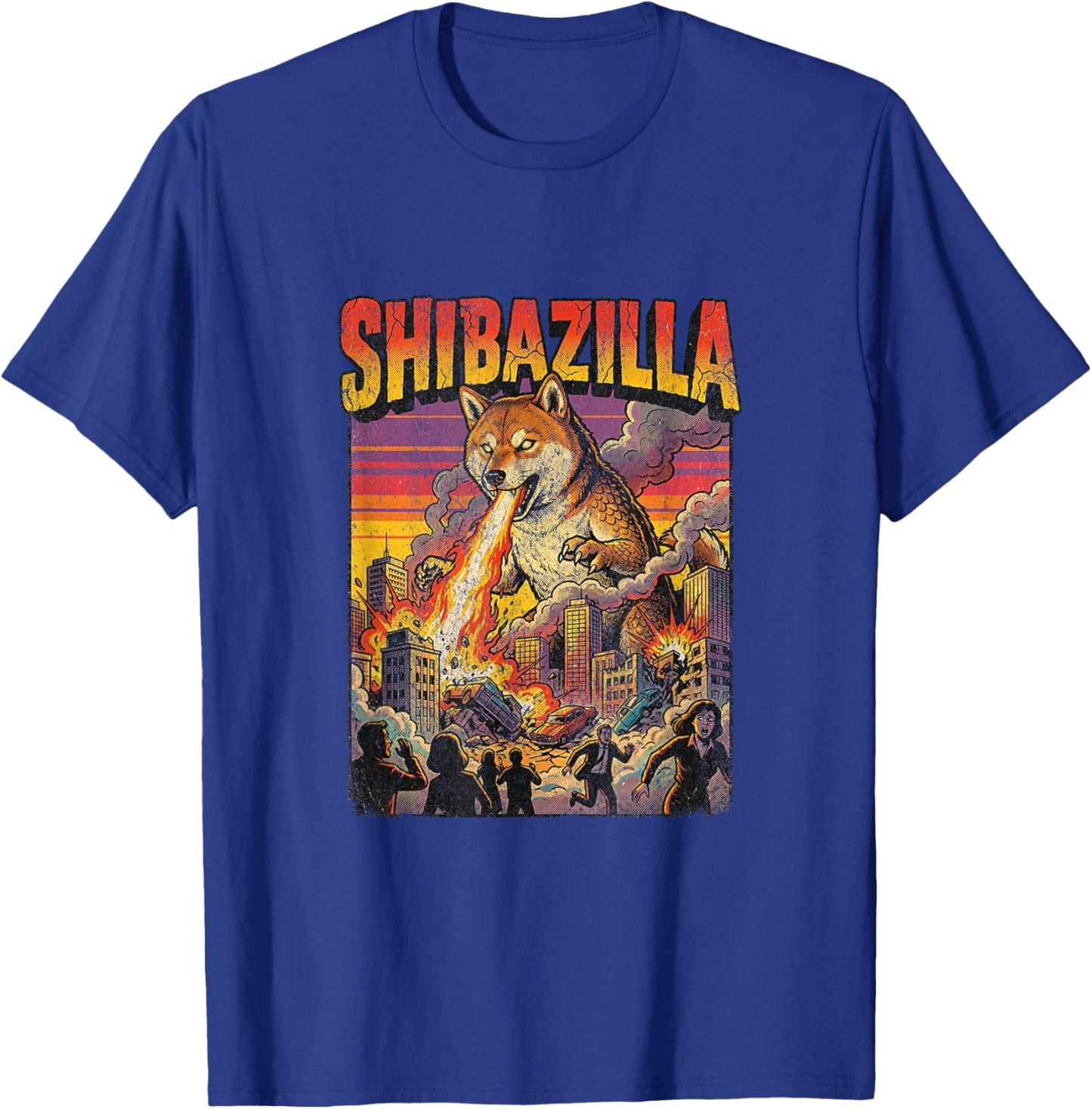 Shibazilla Giant Shiba Inu Monster Movie Dog Parody T-Shirt - T-Shirt | Royal