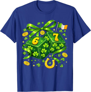 St Patricks Day Six Seven Coquette Dice 6 7 Meme Women Girls T-Shirt - T-Shirt | Royal