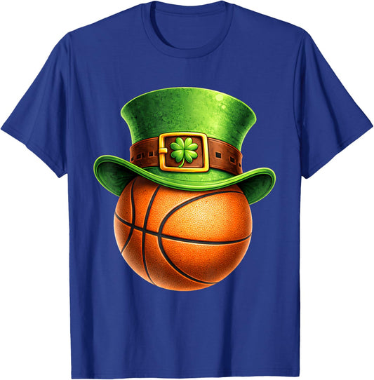 Basketball St Patricks Day Men Boys Kid Sport Green Shamrock T-Shirt - T-Shirt | Royal