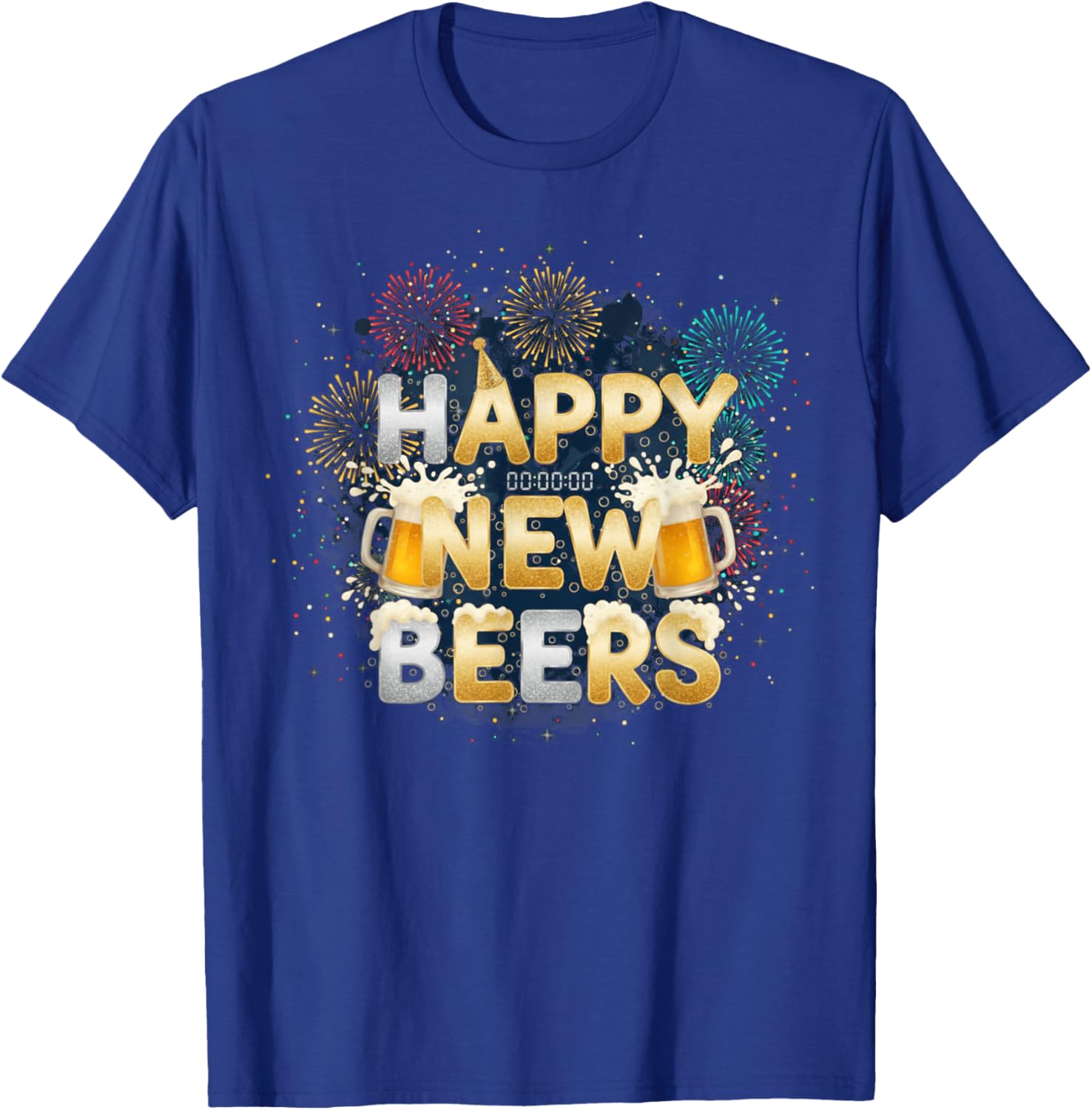 Happy New Beer – NYE Funny New Year Party T-Shirt - T-Shirt | Royal