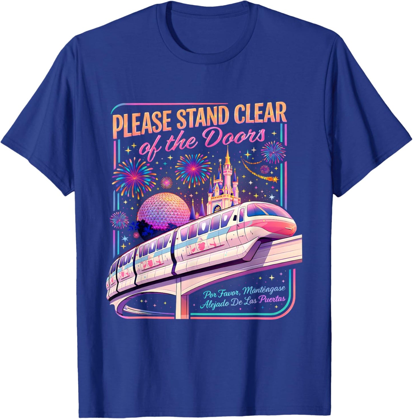 Please Stand Clear of The Doors Monorail Art T-Shirt - T-Shirt | Royal