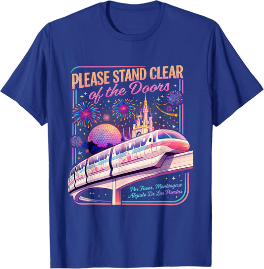 Please Stand Clear of The Doors Monorail Art T-Shirt - T-Shirt | Royal