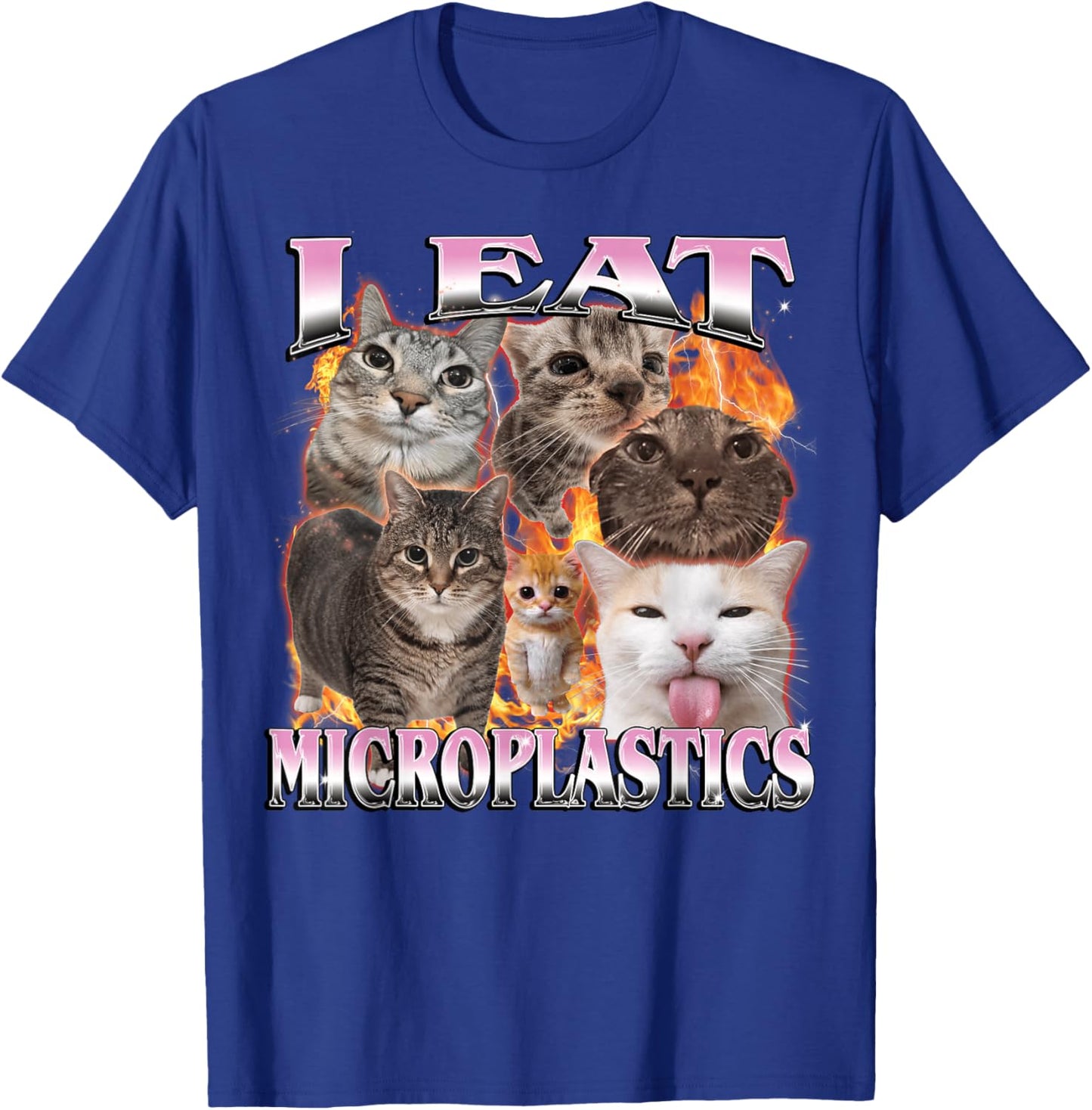 I Eat Microplastics Funny Cat Meme Bootleg Women T-Shirt - T-Shirt | Royal