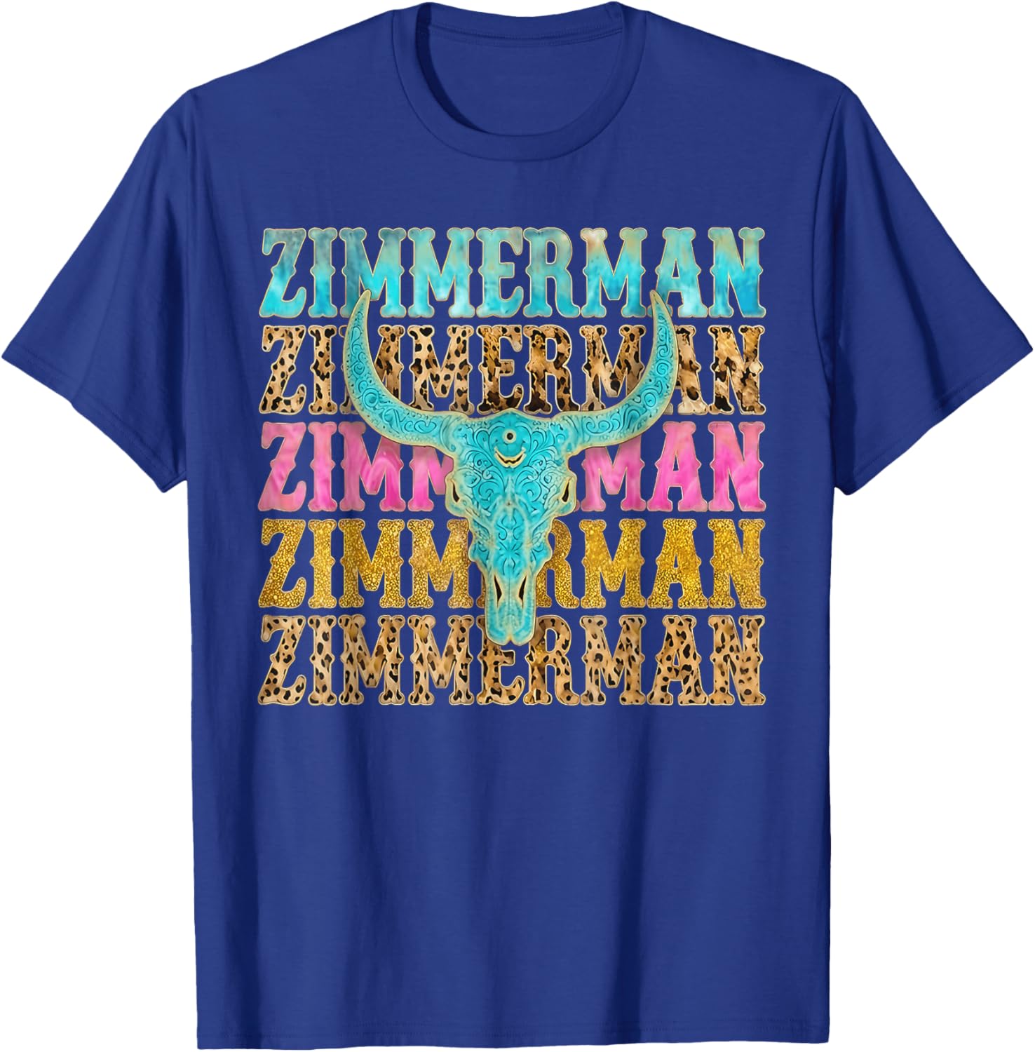 Retro Zimmerman Name Vintage Gift Women Kids T-Shirt - T-Shirt | Royal