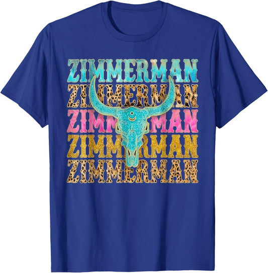 Retro Zimmerman Name Vintage Gift Women Kids T-Shirt - T-Shirt | Royal