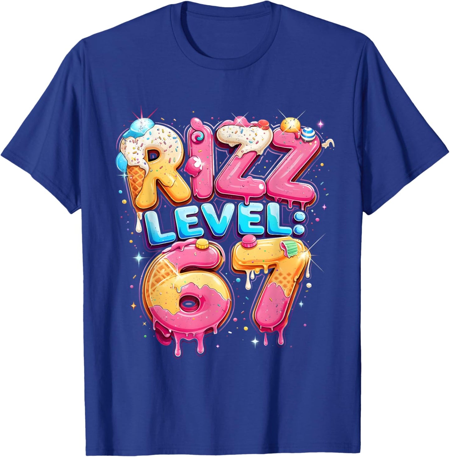 67 Ice Cream Drip Cool Meme Six Seven Gen Alpha Slang T-Shirt - T-Shirt | Royal