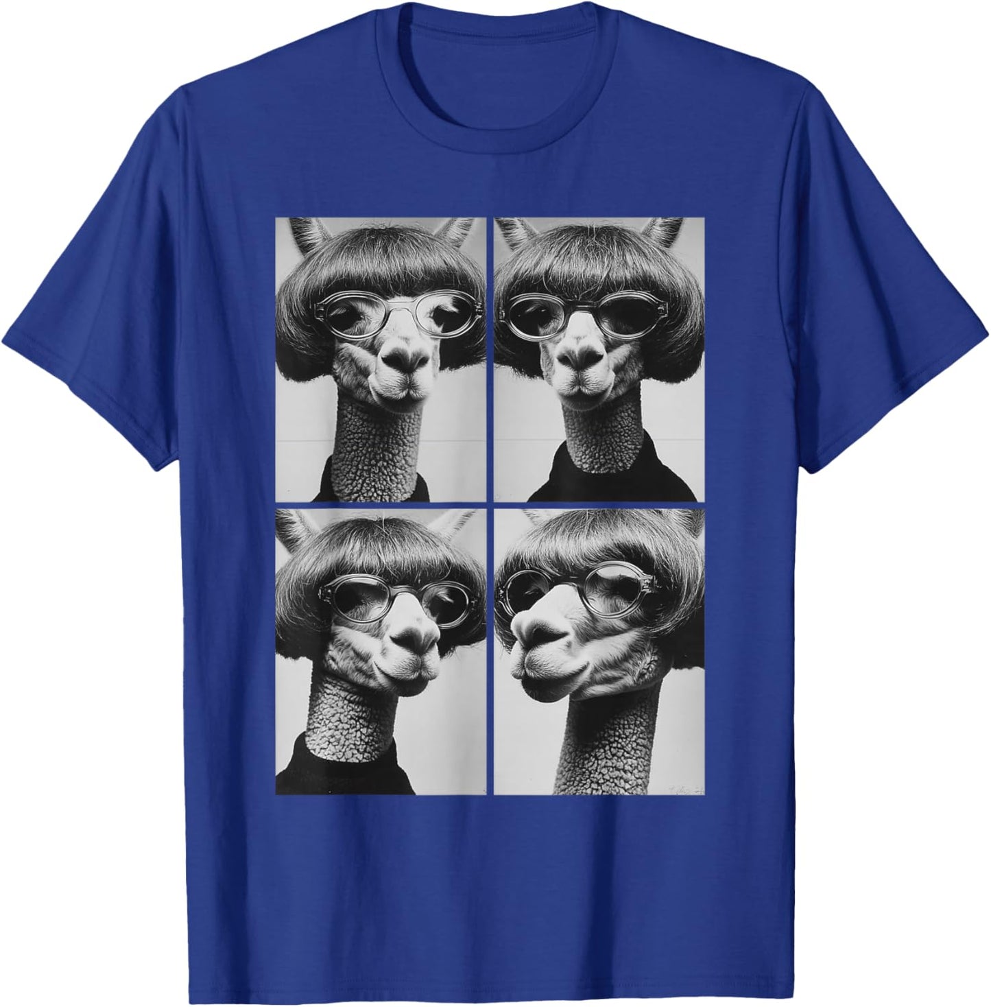 Funny Llamas with Sunglasses Farm Animals Meme Bob Haircut T-Shirt - T-Shirt | Royal