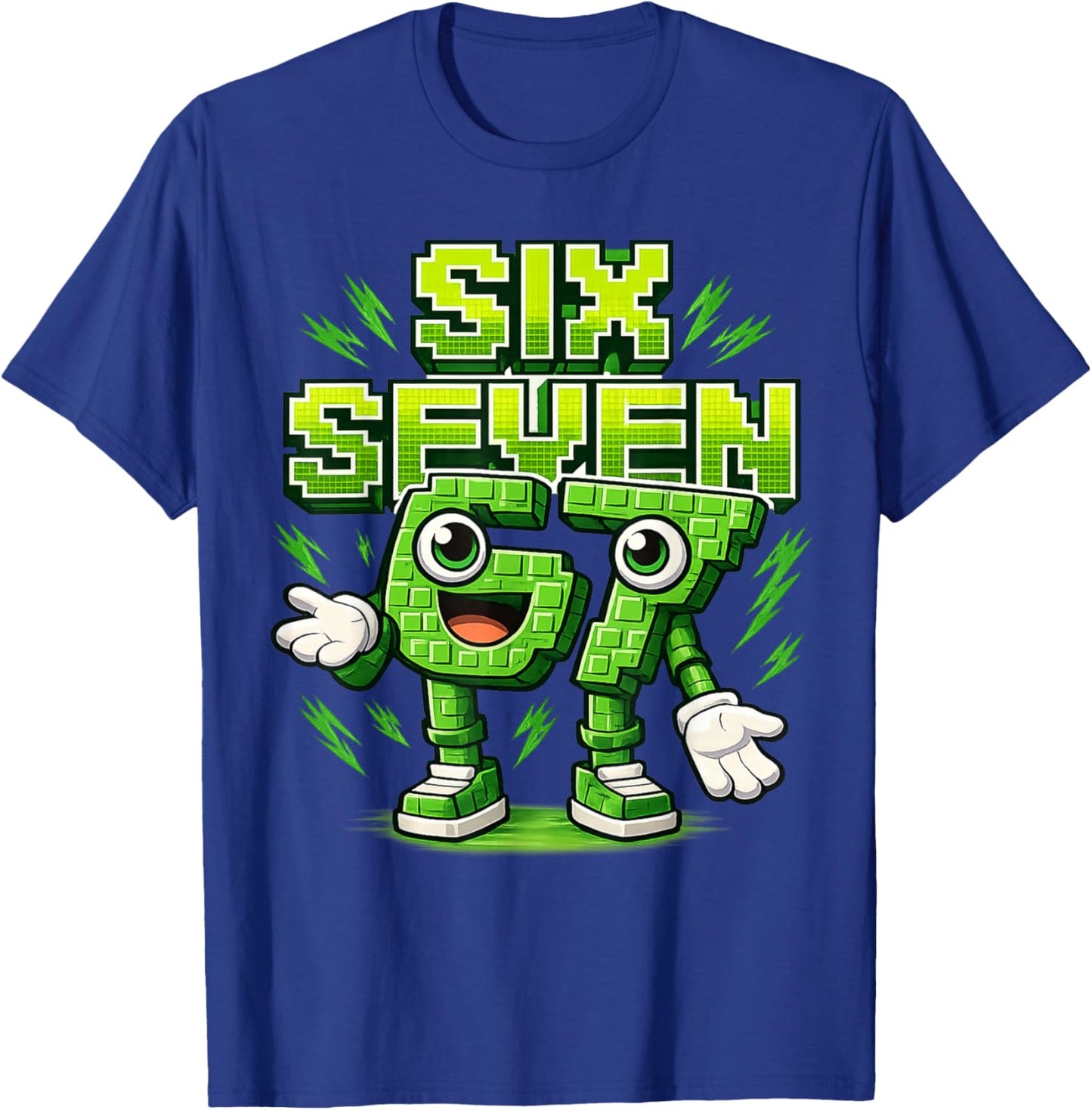 I was 6 Now I'm Six 7 Seven Years Brainrot Birthday T-Shirt - T-Shirt | Royal