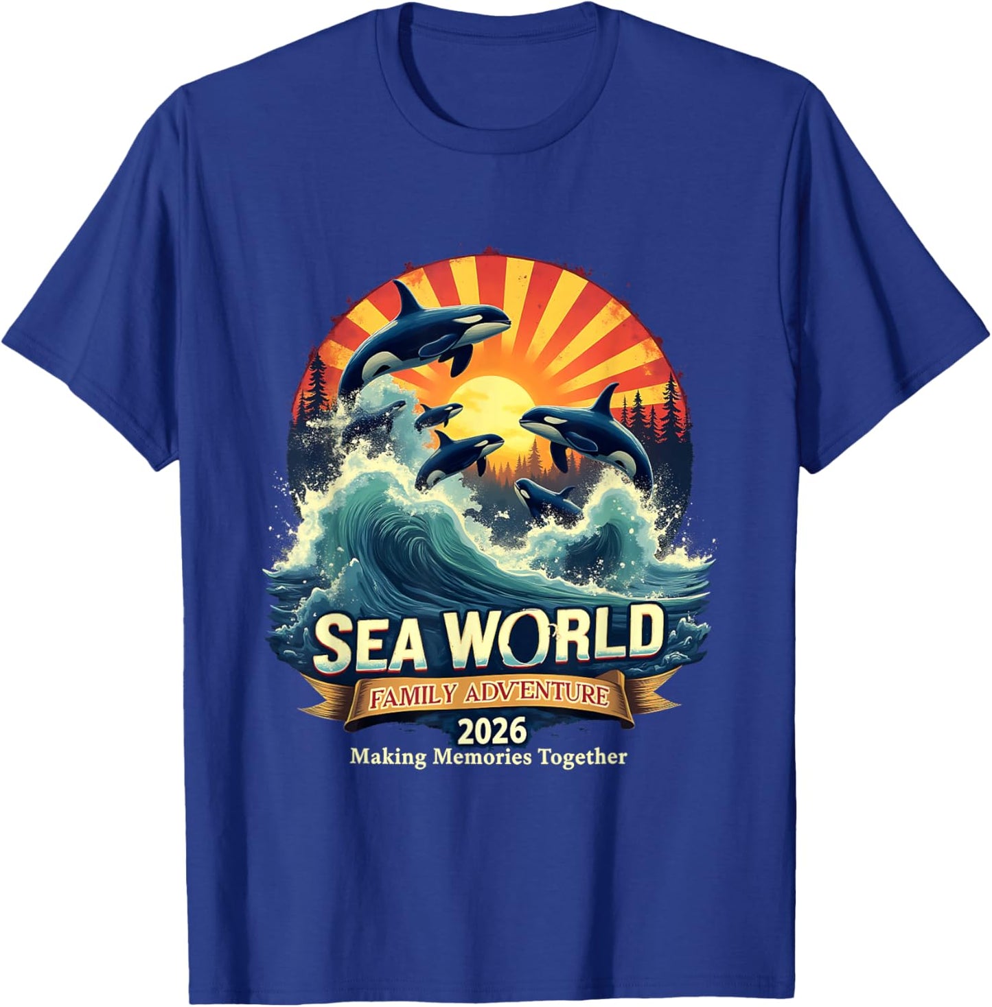 Marine Life Adventure 2026 Dolphin Trip Family Vacation Crew T-Shirt - T-Shirt | Royal