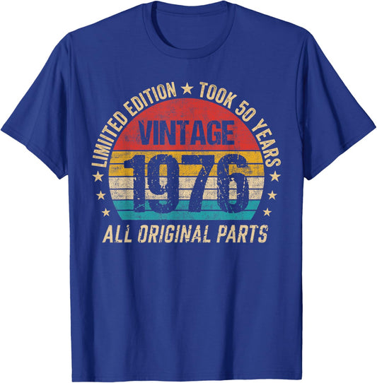 Took 50 Years Vintage 1976 50th Birthday T-Shirt - T-Shirt | Royal