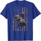 Rodeo American Flag (Design on Back) T-Shirt - T-Shirt | Royal