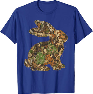Camo Easter Bunny Patchwork Spring Rabbit Men Women Kids T-Shirt - T-Shirt | Royal