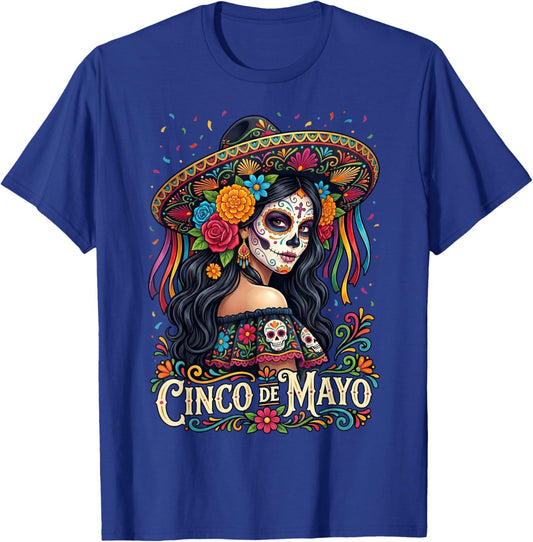 Cinco De Mayo 2026 Mexican Fiesta 5 De Mayo Girls Women T-Shirt - T-Shirt | Royal