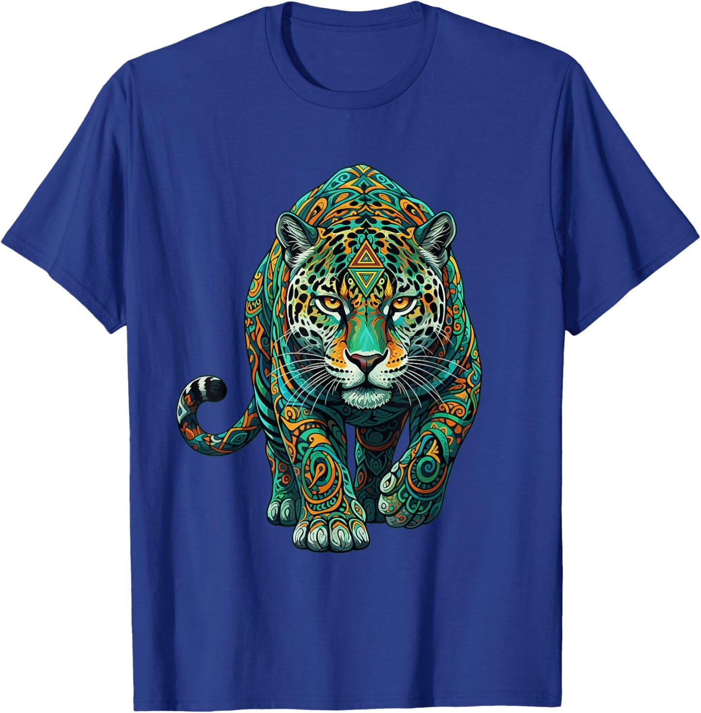 Mandala Spiritual Jaguar Zen Art Mindfulness Wisdom Yoga T-Shirt - T-Shirt | Royal