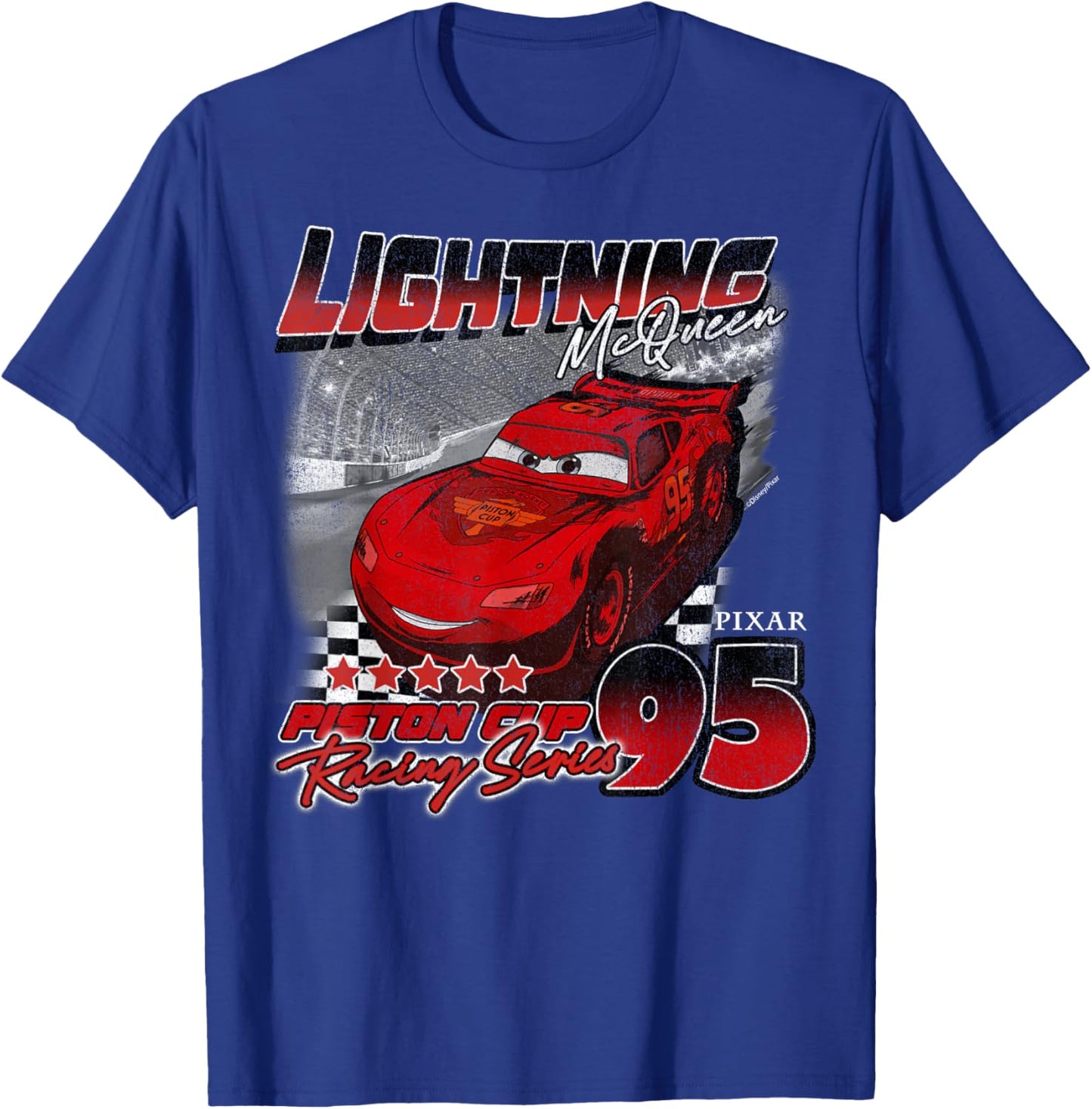 Disney Pixar Cars Lightning McQueen Piston Cup Series 95 T-Shirt - T-Shirt | Royal