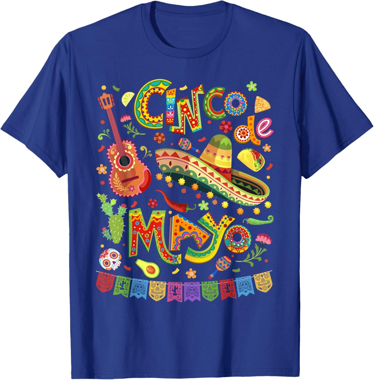 Happy Cinco de Mayo Fiesta Mexican Party 5 De Mayo Men Women T-Shirt - T-Shirt | Royal